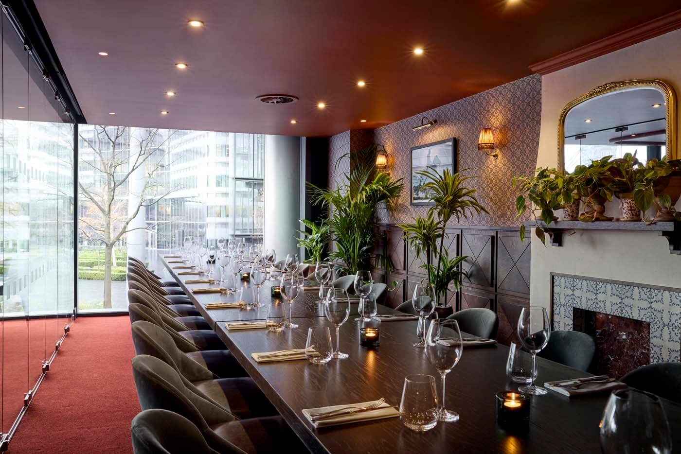 Interior of Gaucho restaurant in London